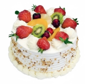 4 kişilik yuvarlak karışık meyveli yaş pasta