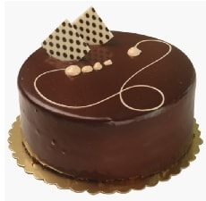 Sade Çikolata Kaplamalı Yuvarlak Yaş Pasta 2-3 Kişilik